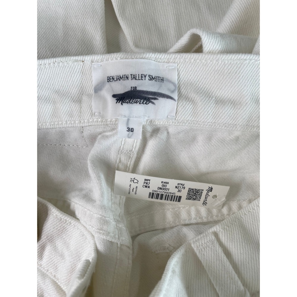 Madewell x Benjamin Talley Smith Jeans Coolidge Low Rise Wide Leg 30 White Chalk - Picture 11 of 16